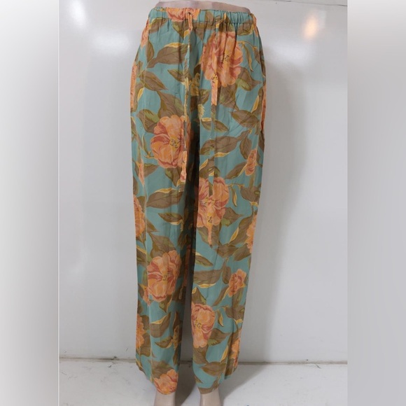 Carole Little Multi Floral High Waisted Casual Pants Women's SZ.10 N.W.T. - Picture 1 of 6